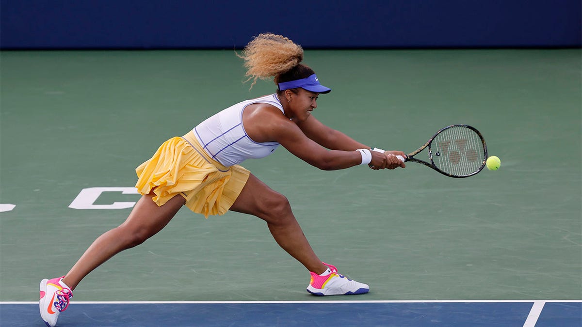 Naomi Osaka plays backhand shot