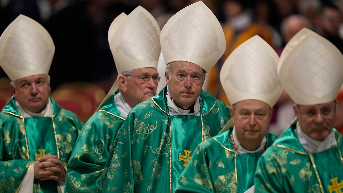 Cardinal Robert Walter McElroy leaves mass at The Vatican Aug. 30, 2022