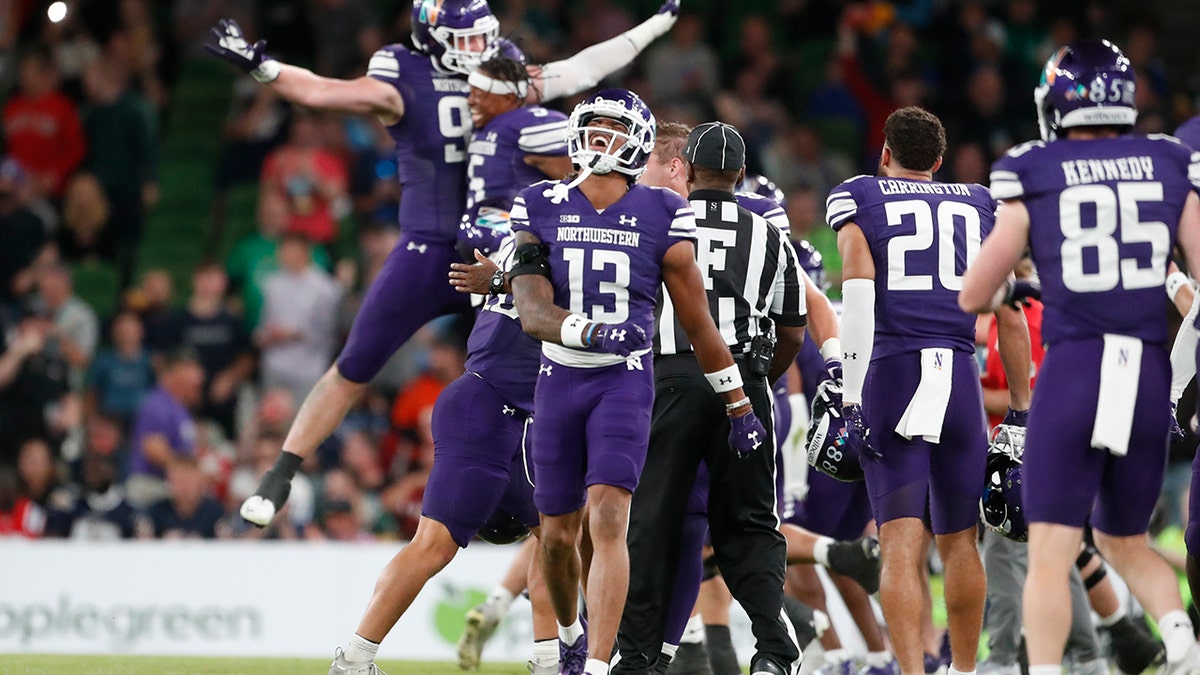 Northwestern players celebrate