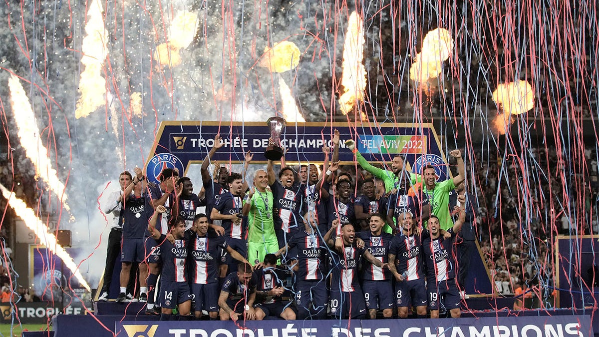 PSG celebrates winning Championship Trophy