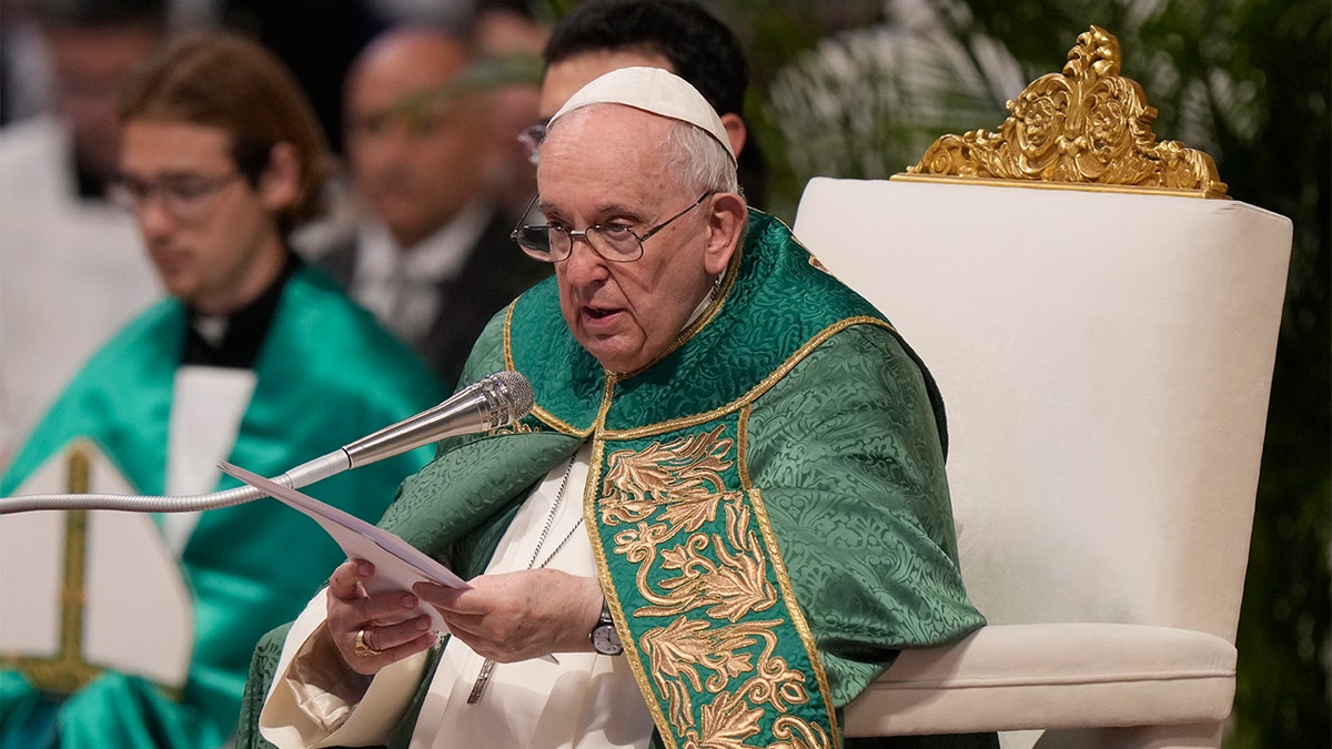 Pope Francis speaks during mass at the Vatican Aug. 30, 2022