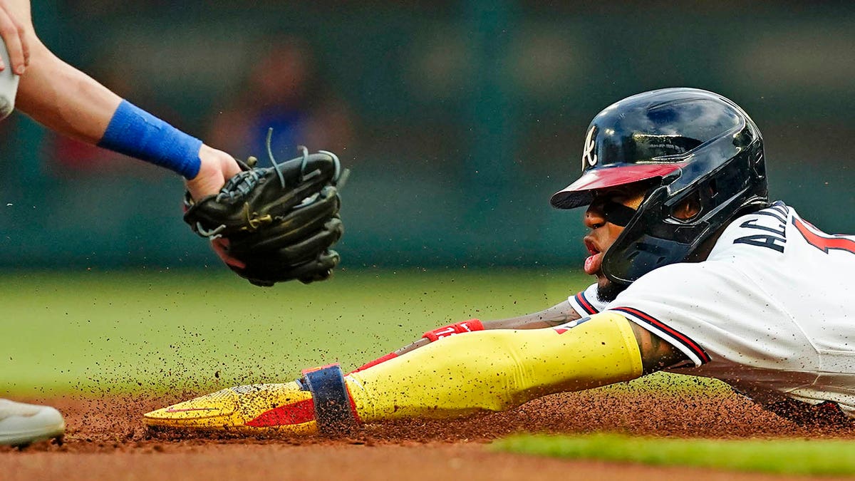 Ronald Acuna Jr is tagged out