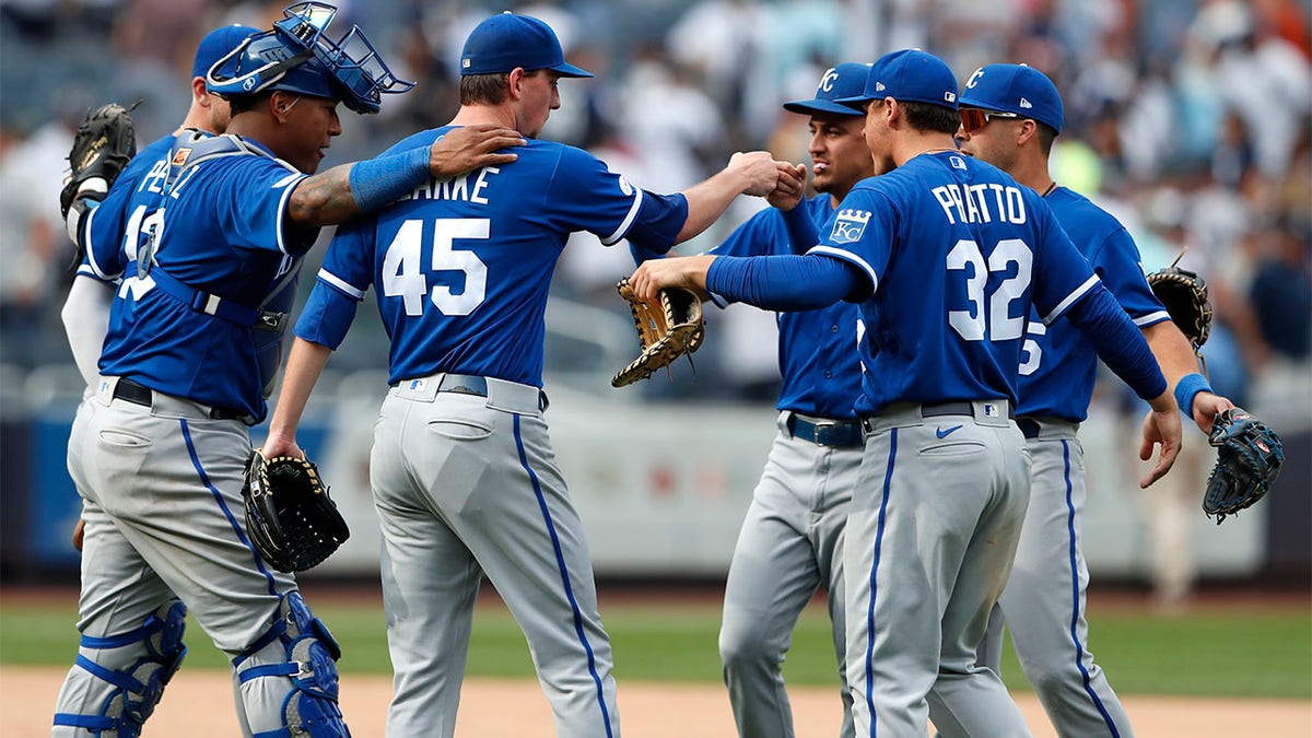 Royals celebrate winning game