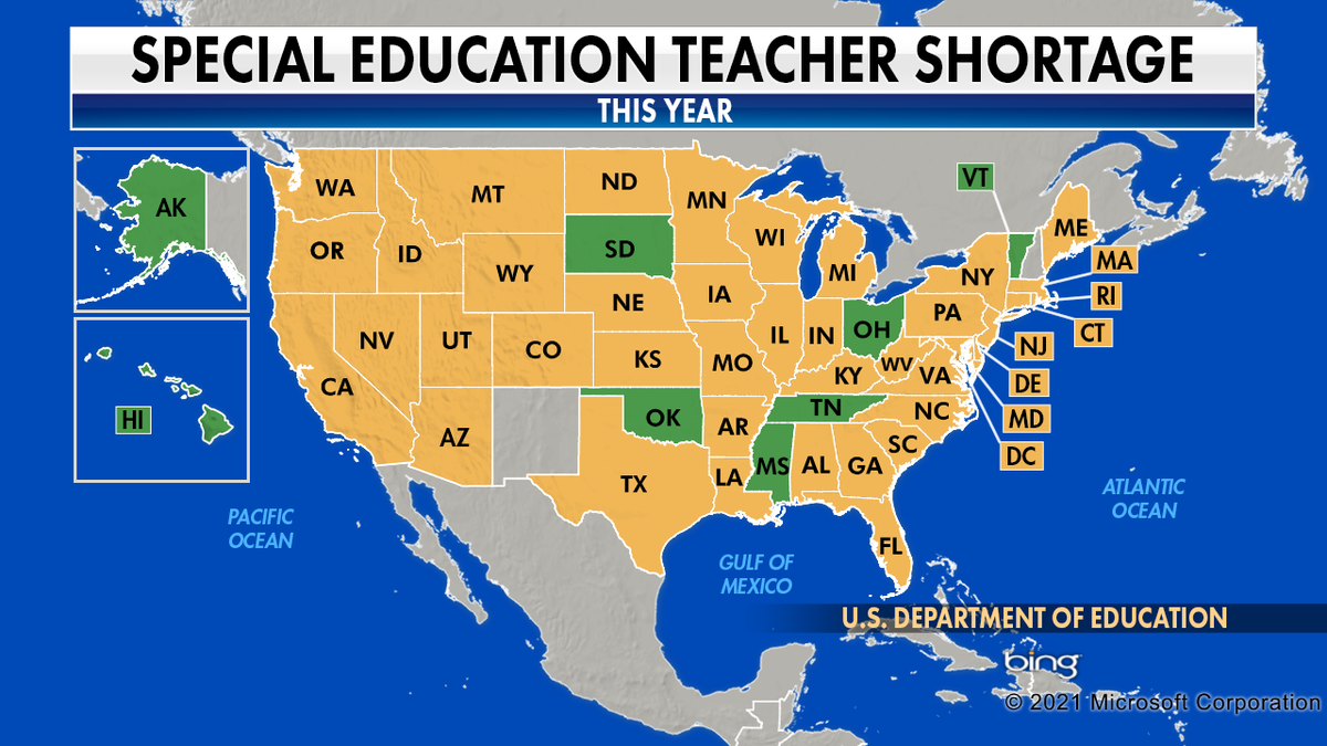 48 states have a special ed teacher shortage in 2022.