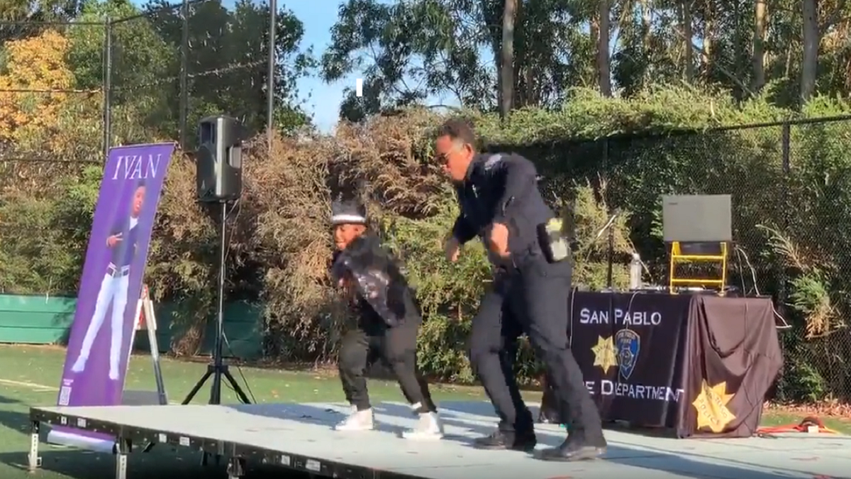 San Pablo officer dancing National Night Out