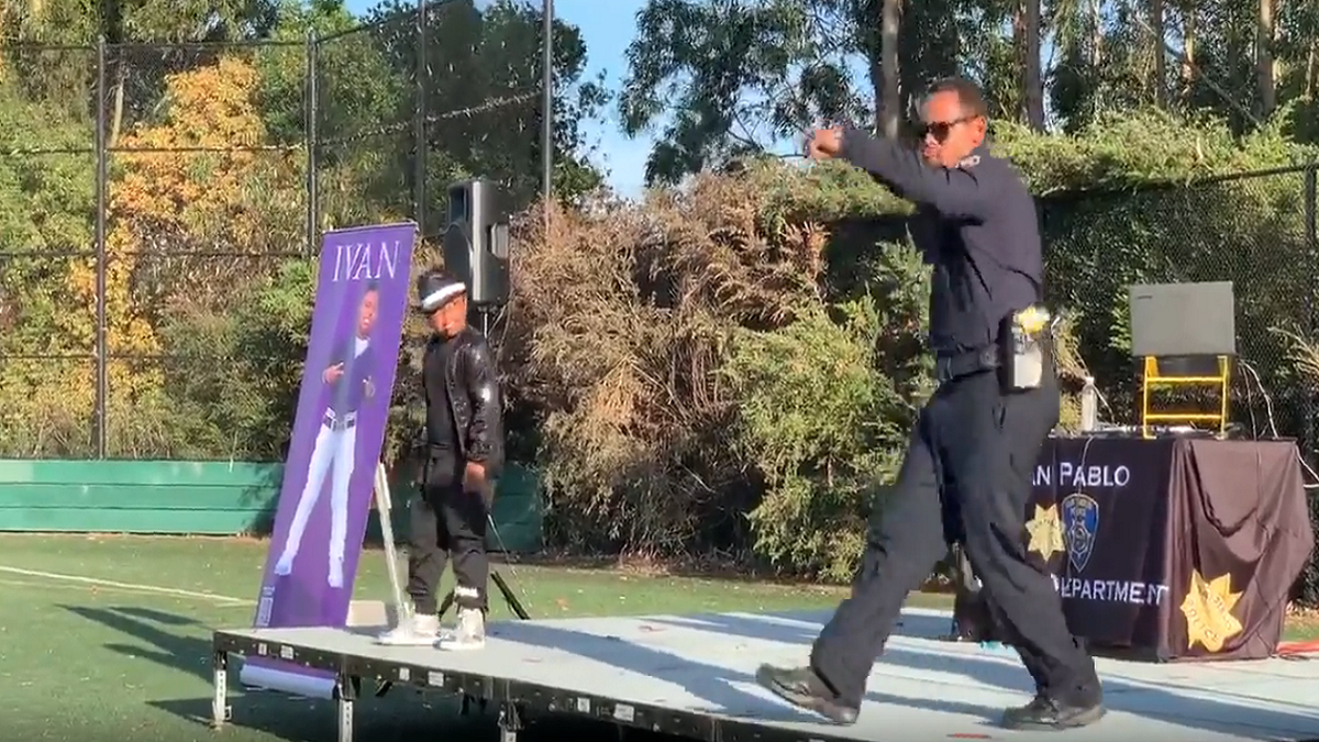 Officer Cameron Banayat dancing California 