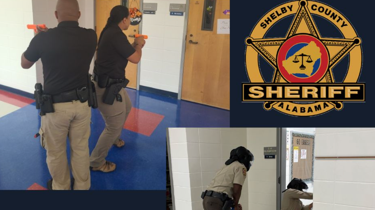 Photo from Alabama sheriff's office shows law enforcement trainings for its SRO/ALERRT program