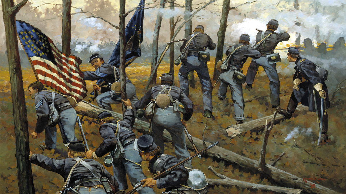 Union attack at Battle of Shiloh