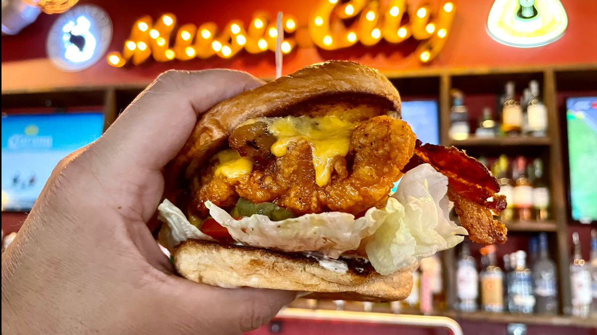 Deliciousness on display: Nashville hot chicken and cheddar sandwich from Party Fowl on 8th Avenue in The Gulch neighborhood.