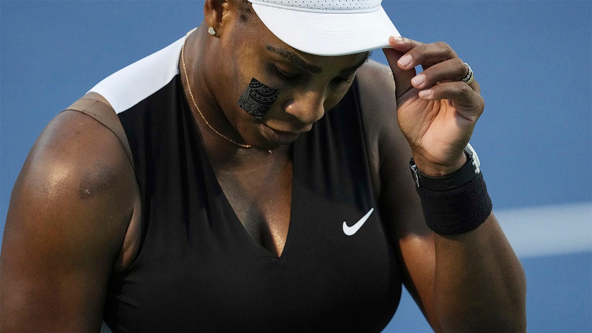 Serena Williams reacts to loss