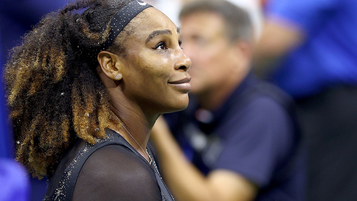 Serena Williams takes in the crowd