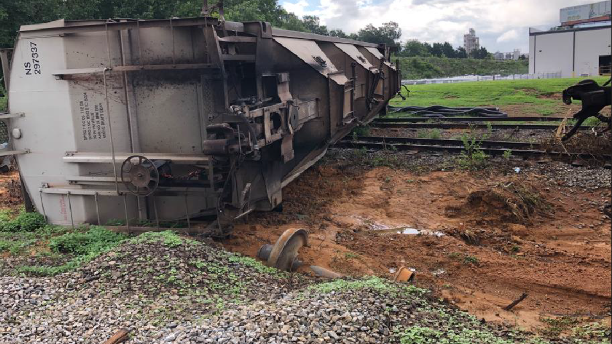 Norfolk Southern's derailed train car July 2022