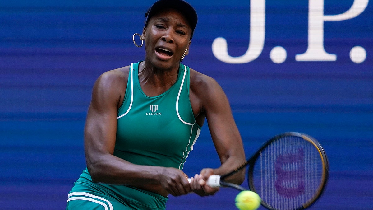 Venus Williams returns a shot