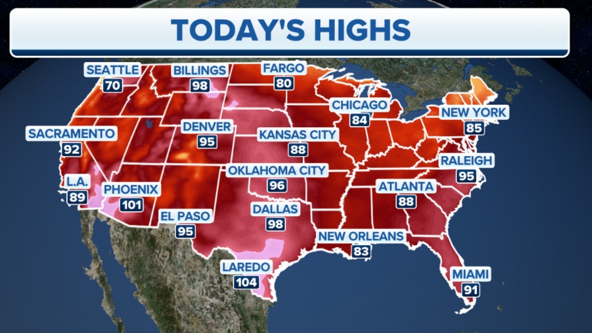 U.S. high temperatures