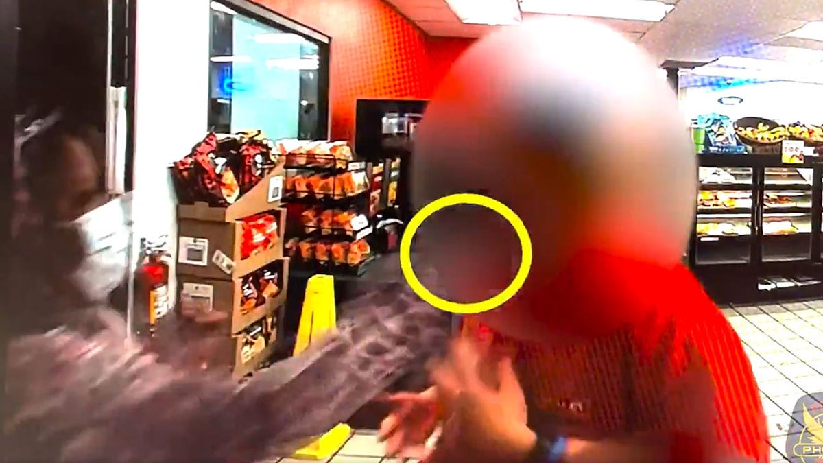 suspect hits employee with a brick