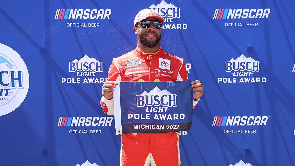 Bubba Wallace after winning pole