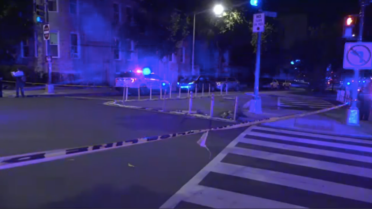 Police at crime scene at night in D.C.