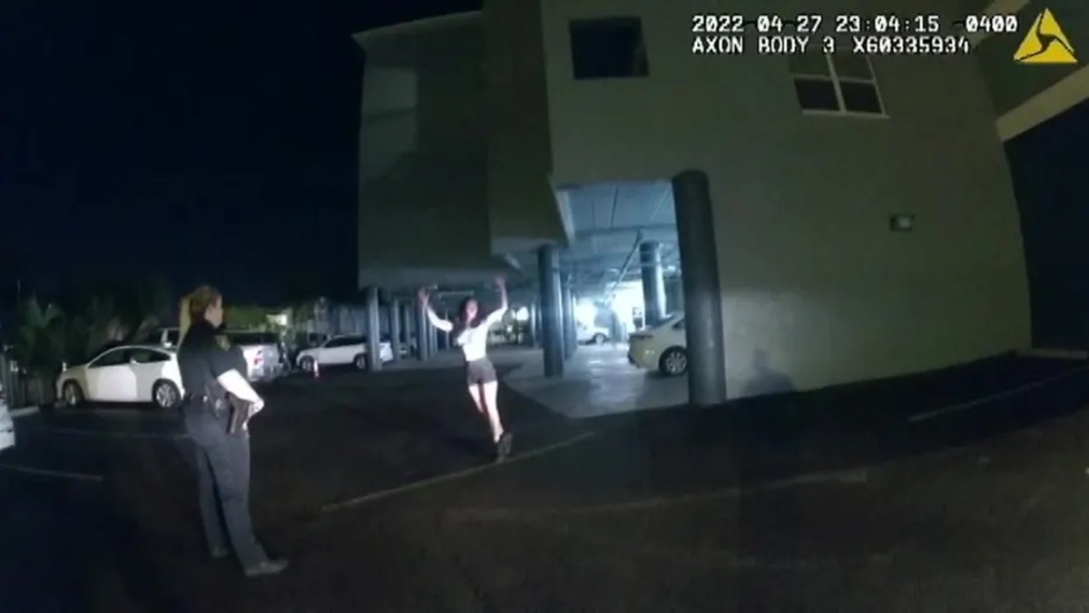 Florida woman Amy Harrington dancing during DUI stop