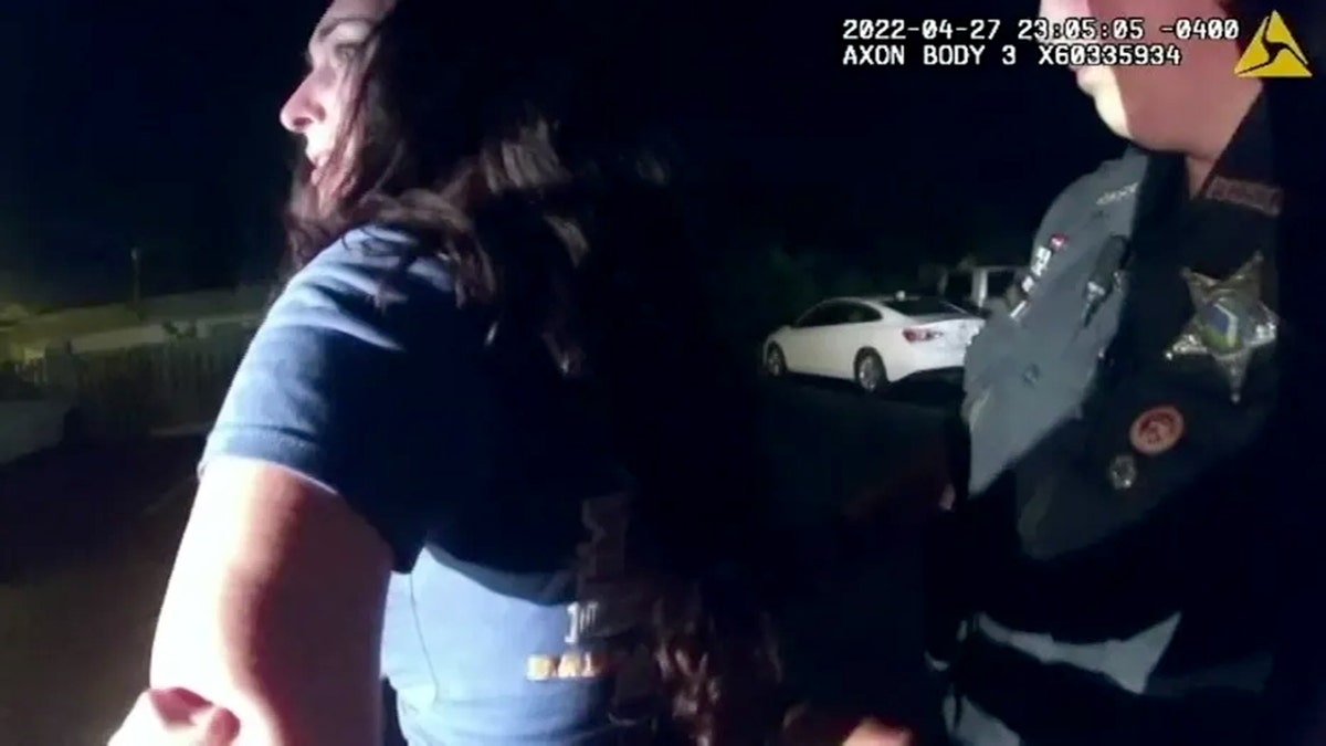 Florida woman Amy Harrington handcuffed during DUI
