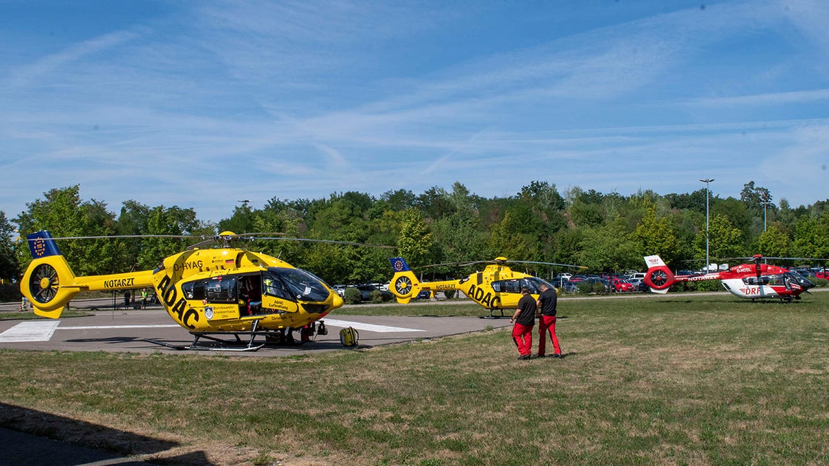 helicopters at Legoland park