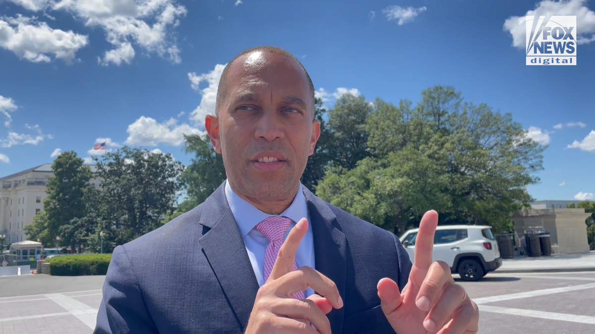 Rep. Hakeem Jeffries speaks outside the Capitol