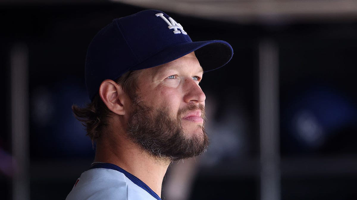 Clayton Kershaw in dugout