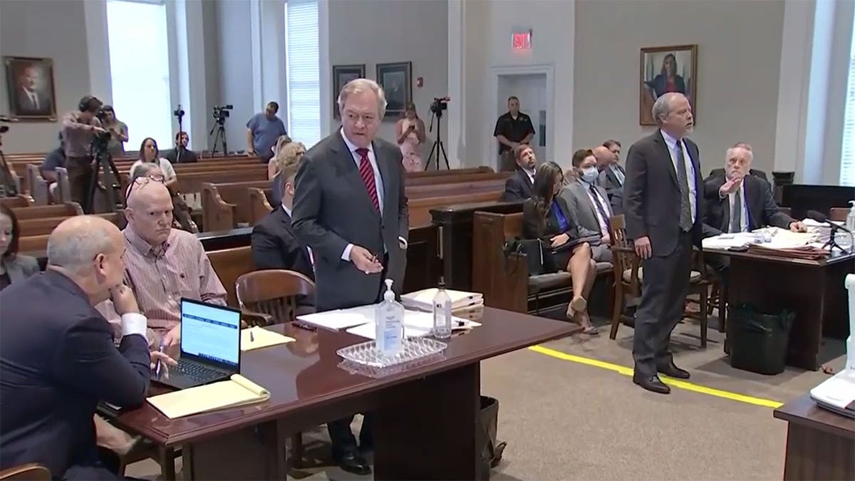 alex murdaugh and dick harpootlian in court 