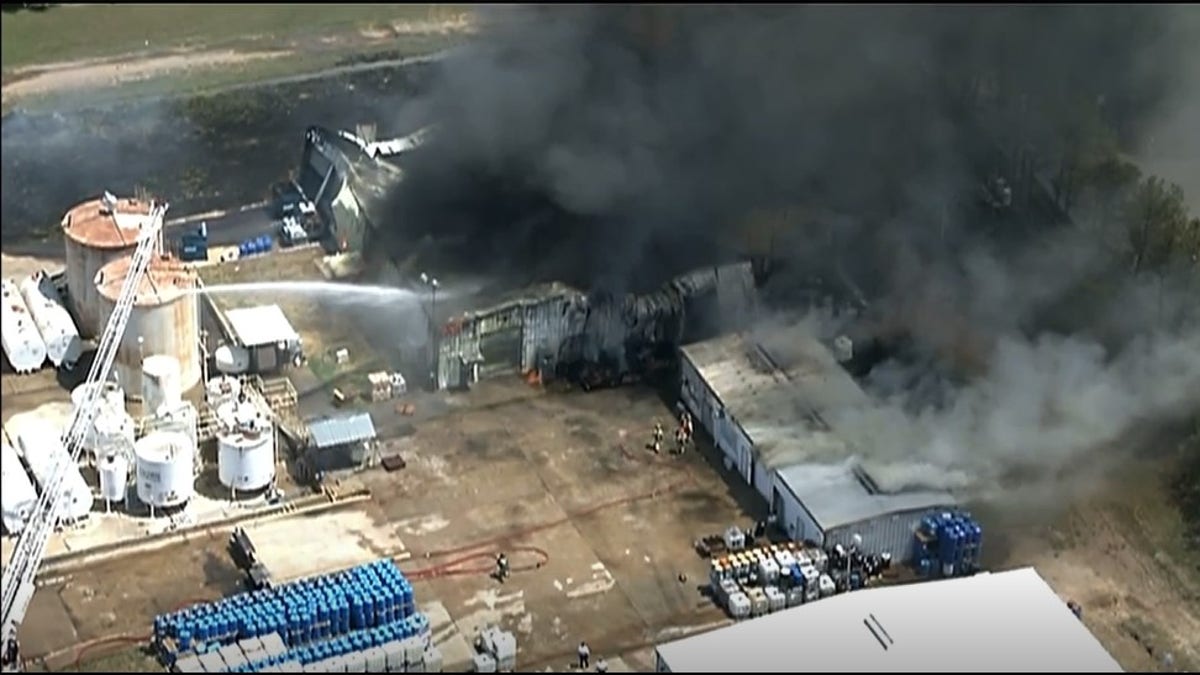 after a chemical packaging plant caught on fire
