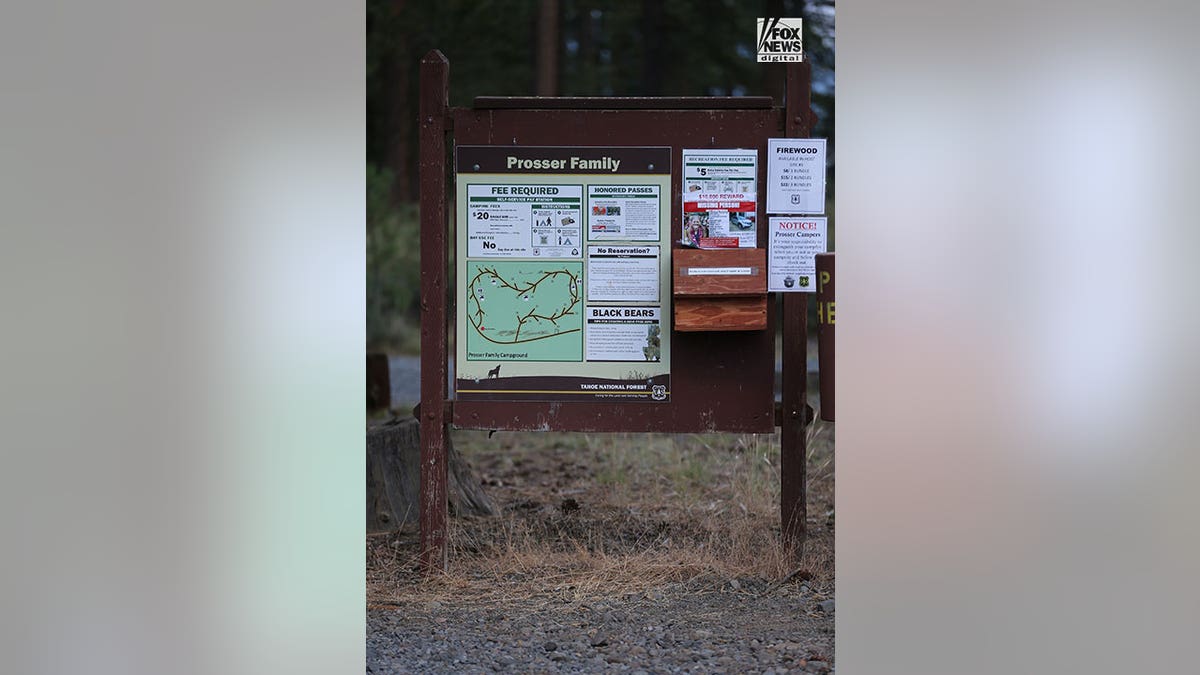 A map of Prosser Family Campground