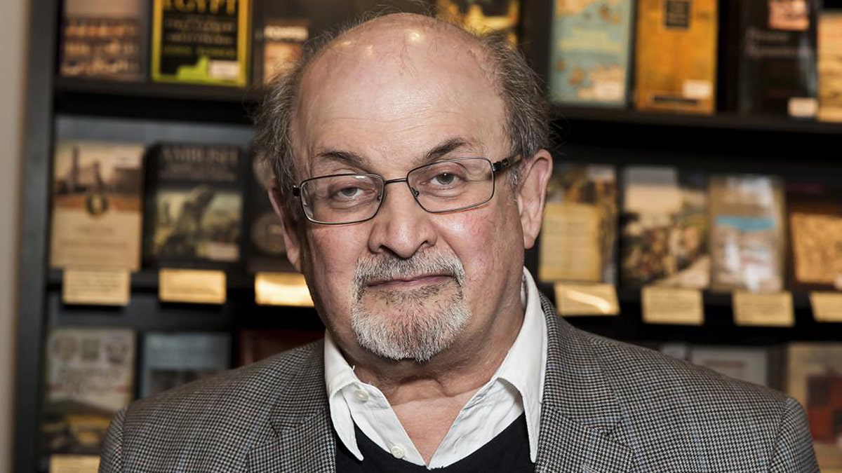Salman Rushdie at a book signing