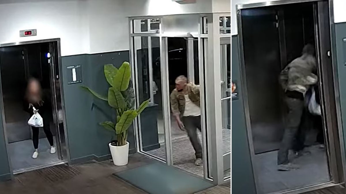 suspect following woman into elevator