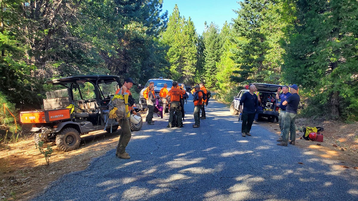 rescuers in Tahoe National Forest