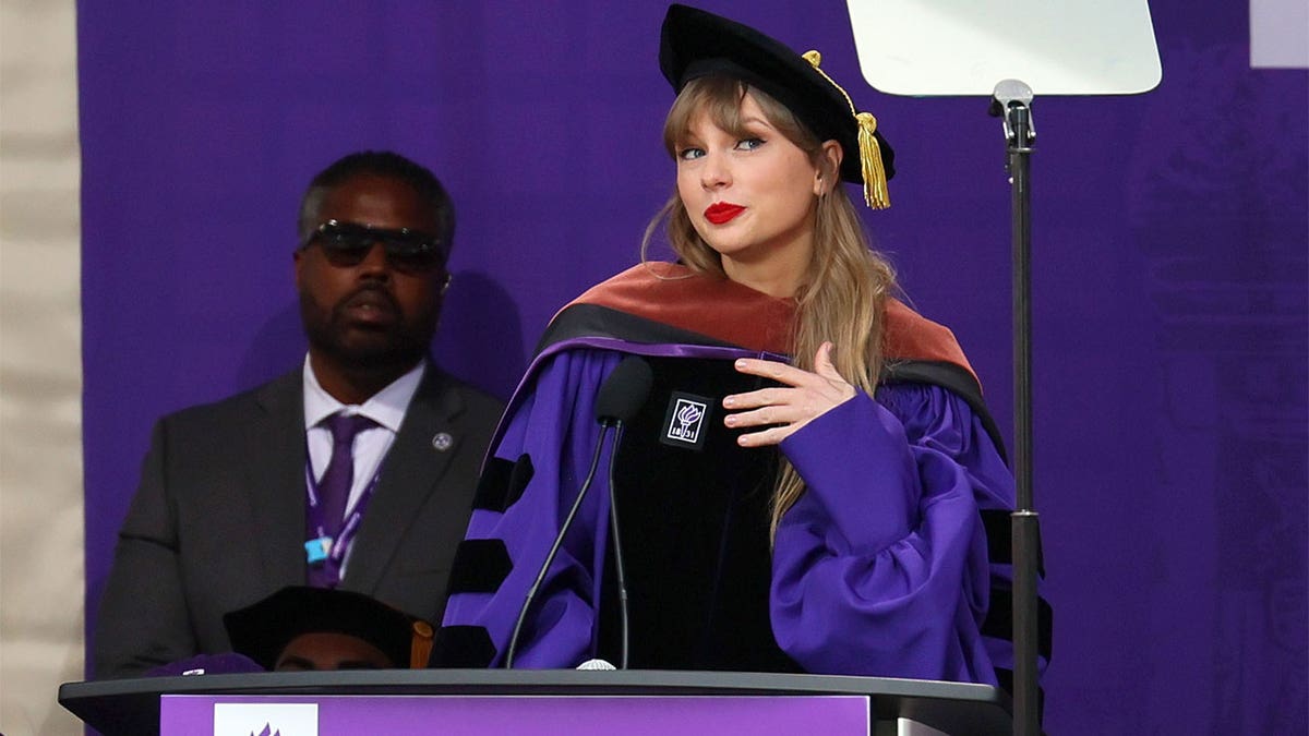 Taylor Swift speaking at NYU graduation