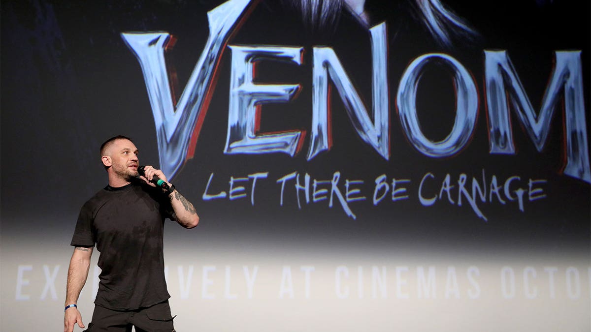 Tom Hardy at fan screening of "Venom"