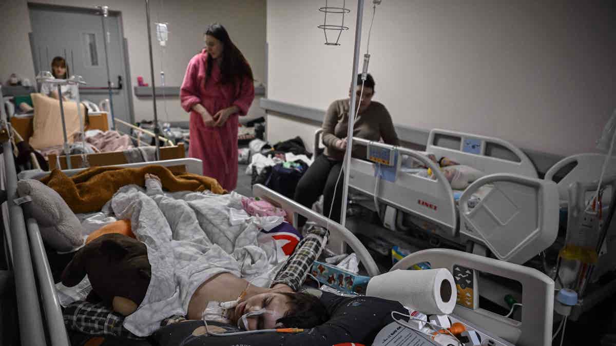 Global aid agency to donate 220 breathing machines to under supplied and overcrowded Ukrainian frontline hospitals, such as this Kyiv hospital, as seen on Feb. 28, 2022. 