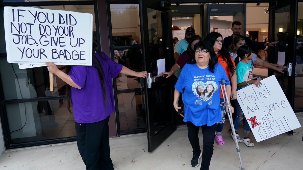 Uvalde residents protesting