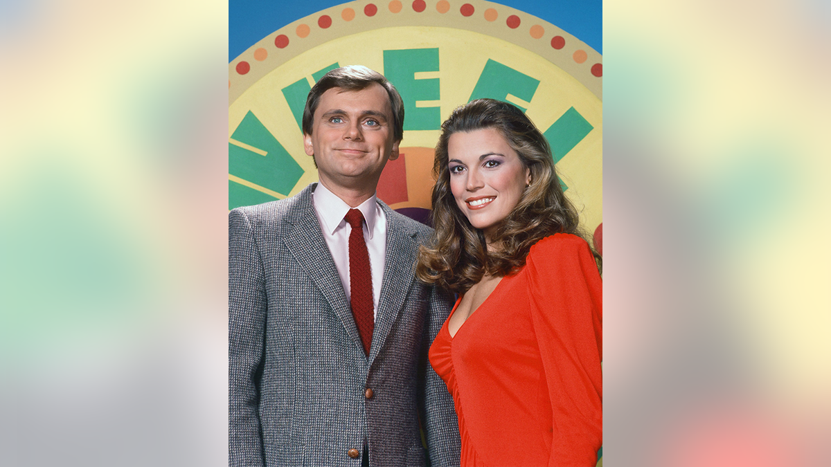 Vanna White and Pat Sajak on Wheel of Fortune in 1982