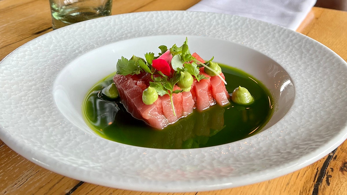 Tuna Crudo dish with watermelon