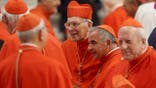 Cardinals speaking in small groups in Rome