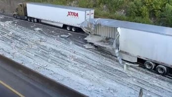 Tractor-trailer crash in Tennessee spreads alfredo sauce across all lanes of interstate