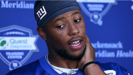 Giants training camp turns into mayhem after Saquon Barkley levies hit on Aaron Robinson