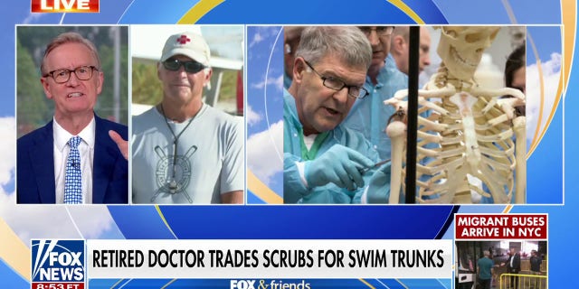 Retired physician Dr. Eric Greensmith appeared on "Fox and Friends" on Aug. 29, 2022, to discuss his return to lifeguarding this summer.