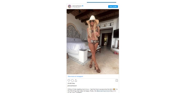 Jessica Simpson has been showing off her svelte figure in swimsuit photos since revealing that she lost 100 pounds for the third time in April.