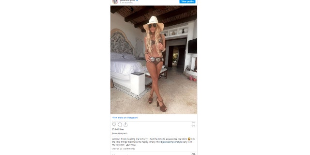 Jessica Simpson has been showing off her svelte figure in swimsuit photos since revealing that she lost 100 pounds for the third time in April.