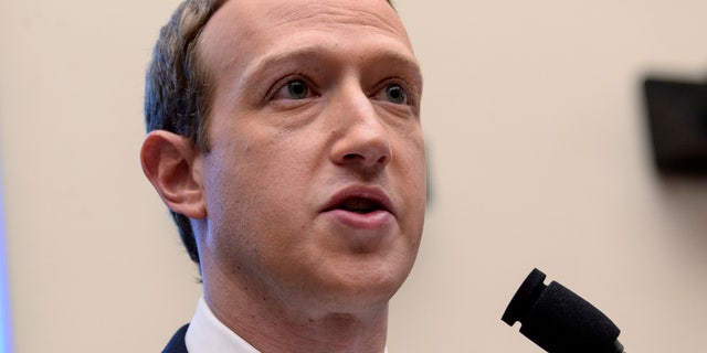 Facebook Chairman and CEO Mark Zuckerberg testifies at a House Financial Services Committee hearing.