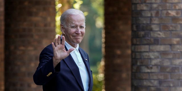 President Joe Biden departs from Holy Spirit Catholic Church after attending Mass on Johns Island, South Carolina, on Aug. 13, 2022.