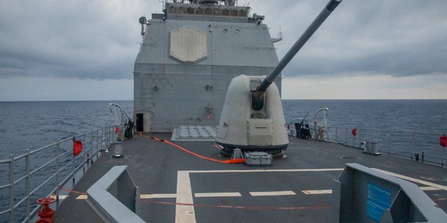 Ticonderoga-class guided-missile cruiser USS Antietam (CG 54), deployed to the U.S. 7th Fleet area of operations, conducts underway operations in the Taiwan Strait, August 28, 2022.