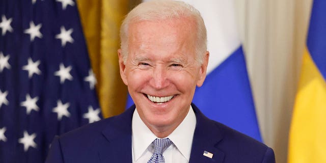 President Biden speaks before signing the agreement for Finland and Sweden to be included in the North Atlantic Treaty Organization in the East Room of the White House in Washington, D.C., on Aug. 9, 2022.