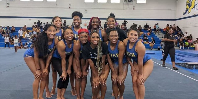 The Fisk University gymnastics team is shown in July 2022. 