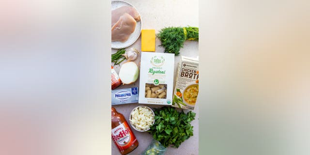 This pasta dish includes easy, simple ingredients to make a dish in less than an hour.